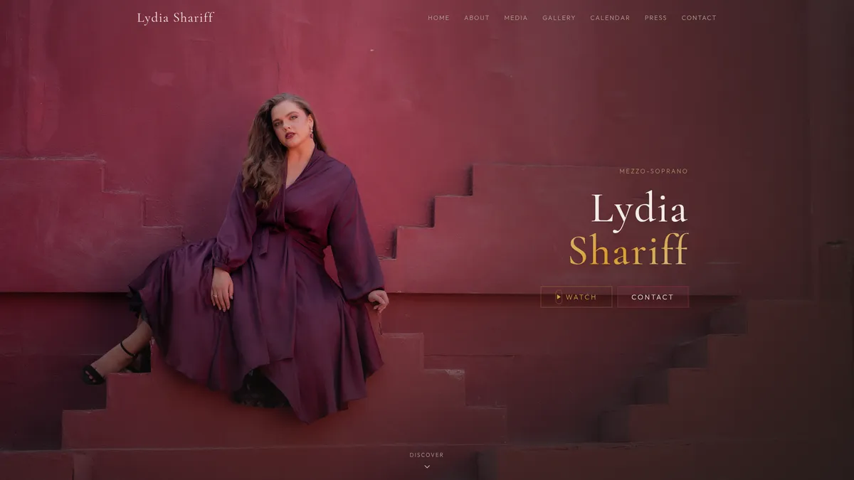 Lydia Shariff, Mezzo-Soprano — website designed by Sonara Design